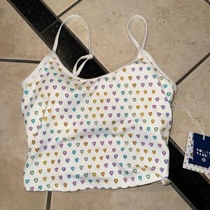 Roller Rabbit X TARGET White Tank Top with Multicolor Heart Print